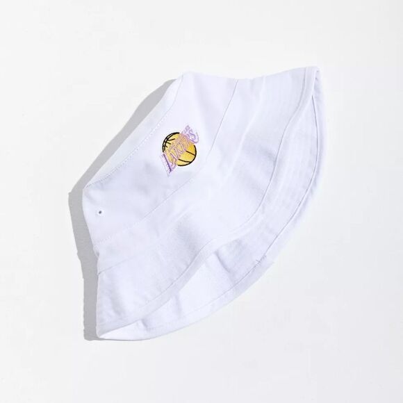 Mitchell & Ness Los Angeles Lakers White Bucket Hat Summer Size Small - Picture 1 of 5